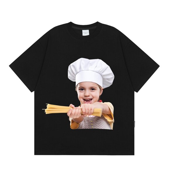 Black Printed Short-Sleeved T-Shirt Acme De La Vie - Picture 1 of 5